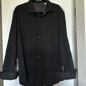 Robert Graham Black on Black stripe long sleeve, 3x.